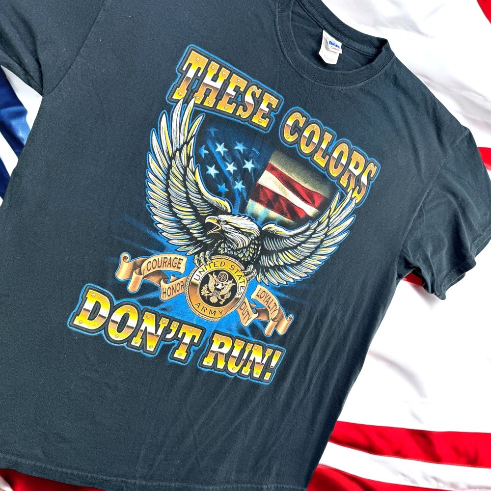Gildan Shirt Men Size XL These Colors Don't Run US Army Eagle Graphic Tee